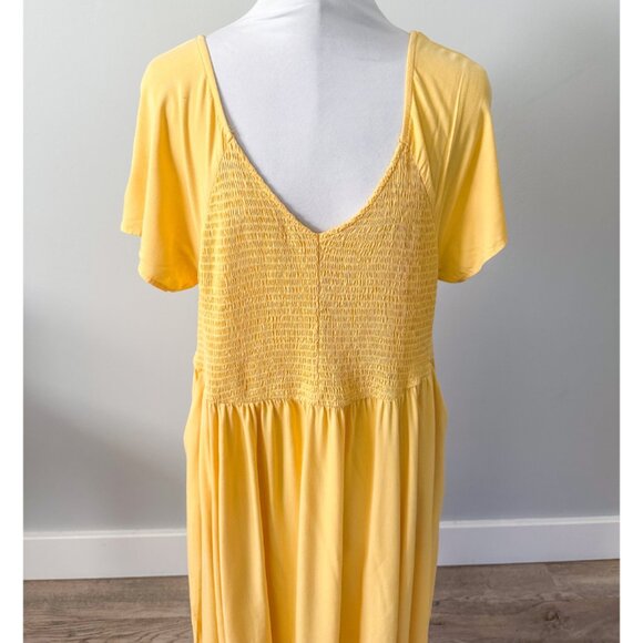 Torrid Mini Challis Smocked Skater Dress in Butter Yellow - Picture 7 of 13